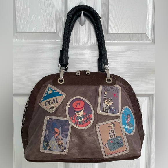 Barbara Rihl Paris Leather Zip - Around Purse Travel Tote Bag, Brown, Women’s - Picture 3 of 9